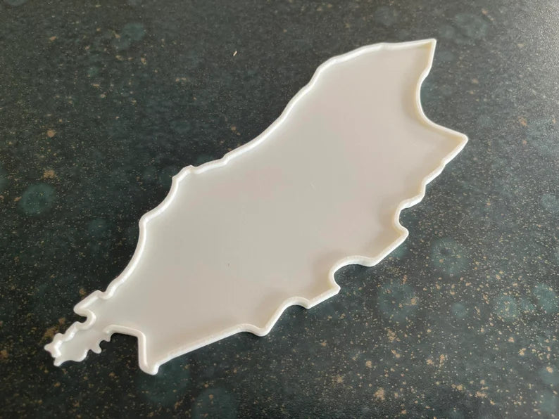 Isle of Man shaped motorcycle kickstand protector